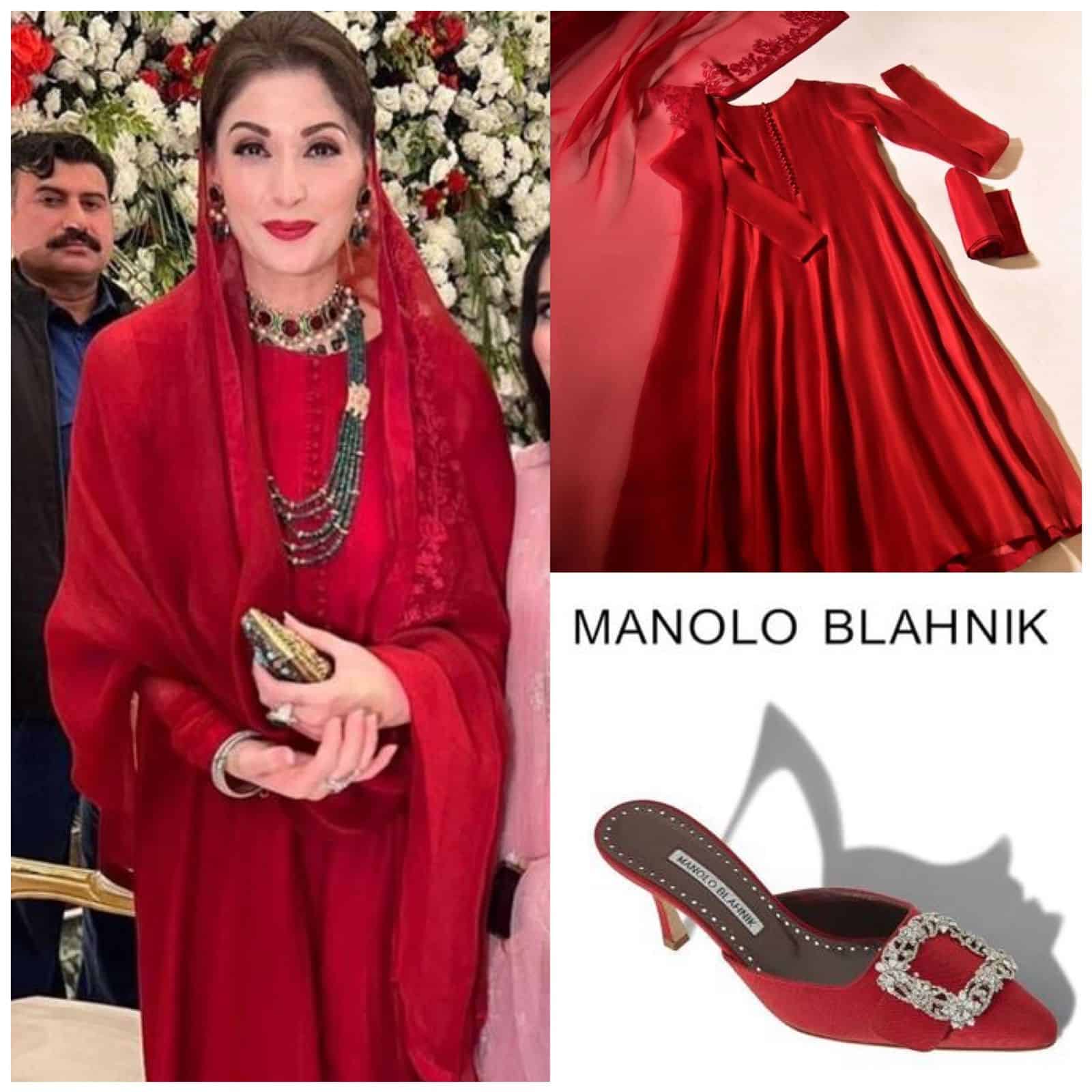 What Is The Price Of Crimson Dress Maryam Nawaz Wore At Mpa Sania Ashiq