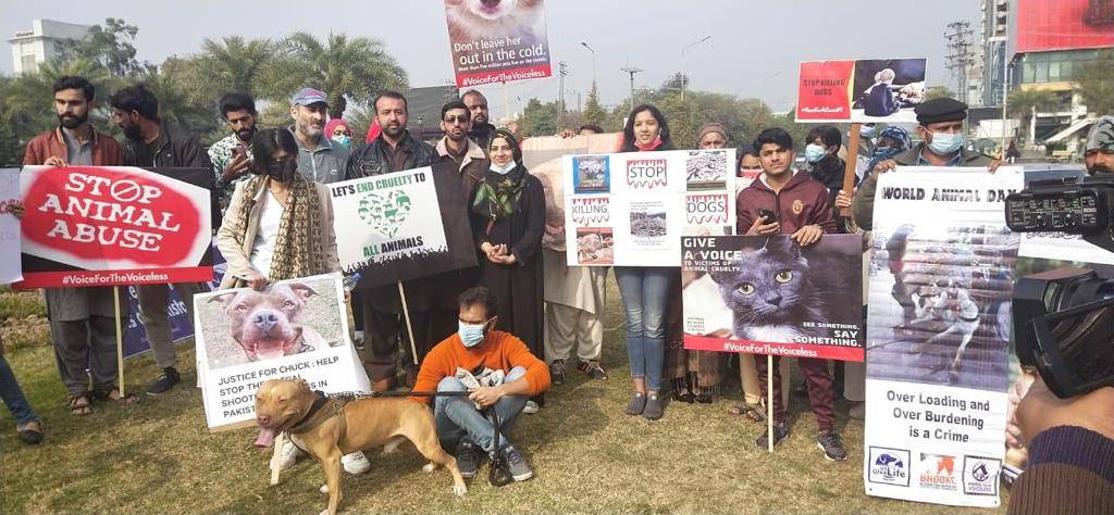 Protest against animal cruelty held in Lahore, demanding #JusticeForChuck