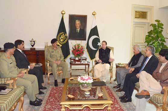 PM Nawaz chairs meeting to review on going security situation,NAP