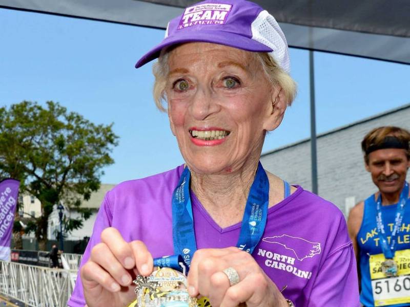 92-yr-old woman sets marathon age record