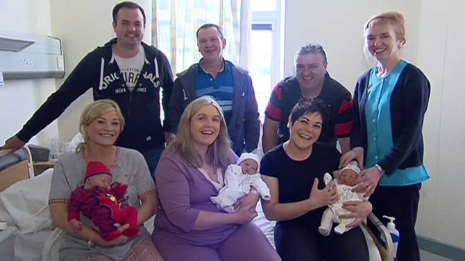 Three Irish sisters give birth on same day at same hospital