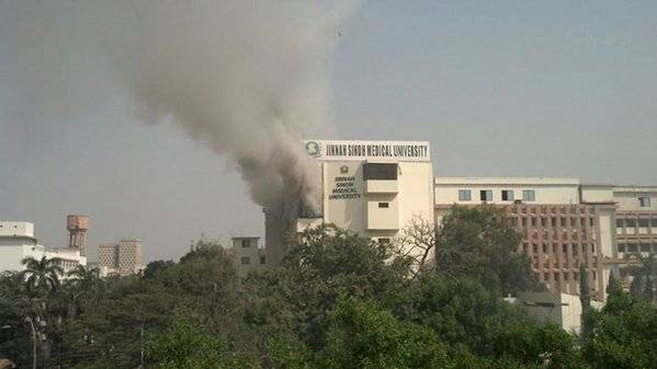 Fire erupted in Sindh Medical University building has been contained, say officials