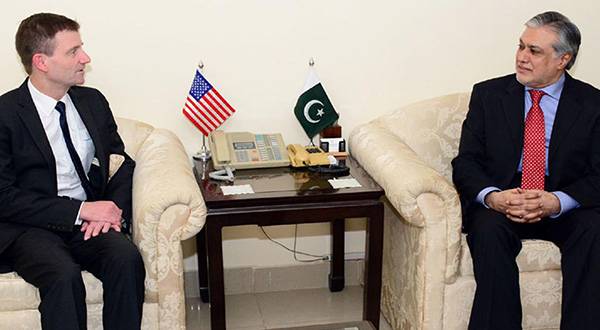US envoy meets Ishaq Dar, assures to enhance trade volume