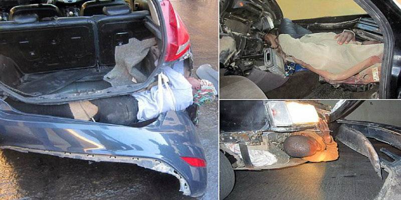 Police find man tied under car’s bumper in a bid to reach Europe