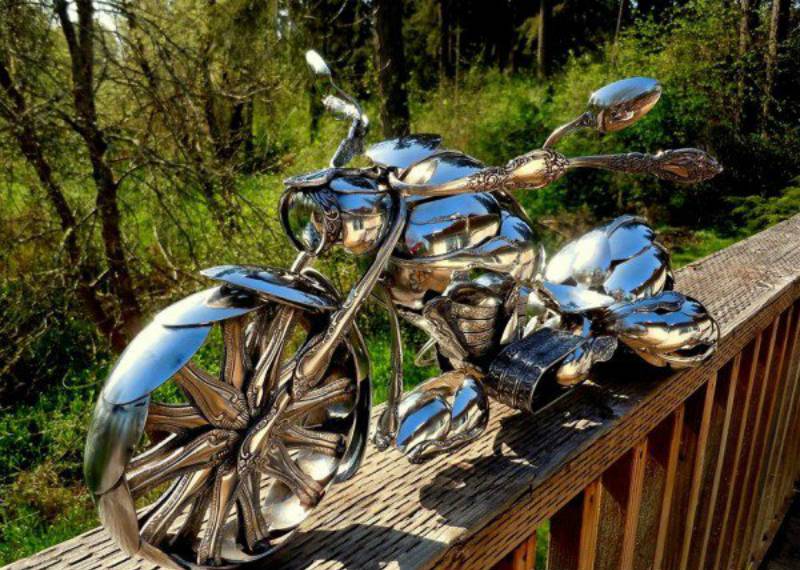 These shiny motorcycles are made with SPOONS