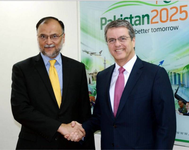 Ahsan urges WTO to back Pakistan to increase exports