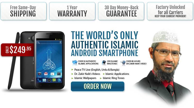 Zakir Naik launches world's first Islamic smartphone, with religious apps, games and books