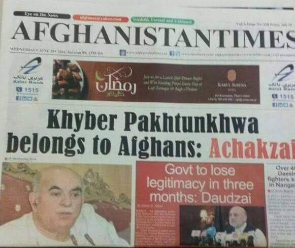 Khyber Pakhtunkhwa belongs to Afghans: Mahmood Achakzai tells the Afghanistan Times