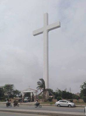 Asia's biggest cross stands tall in karachi