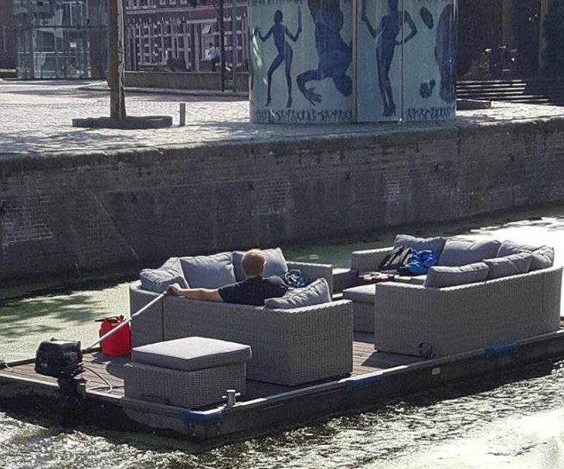 Dutchman takes a canal trip in FLOATING LIVING ROOM