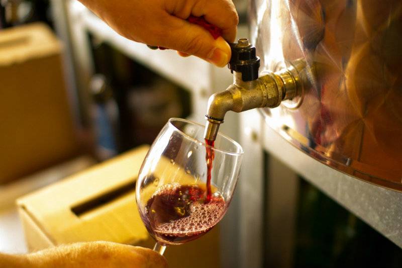 The Fountain of Red Wine where visitors can drink for free 24 hours a day