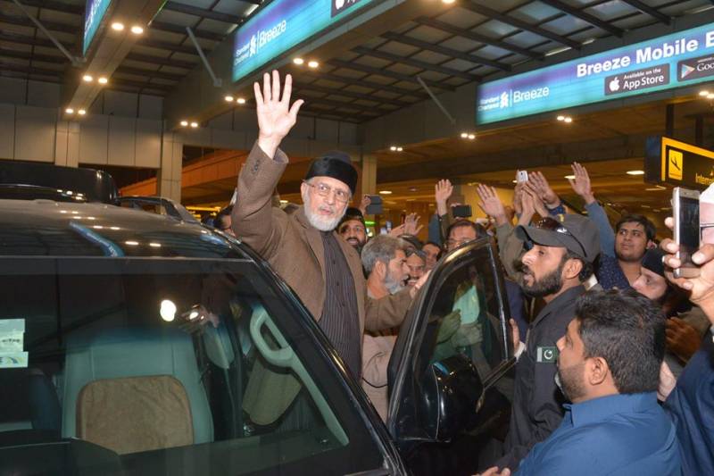 Dr. Tahir Ul Qadri lands in Pakistan again