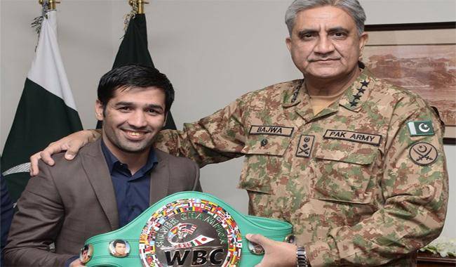 Boxer Waseem meets General Qamar Bajwa