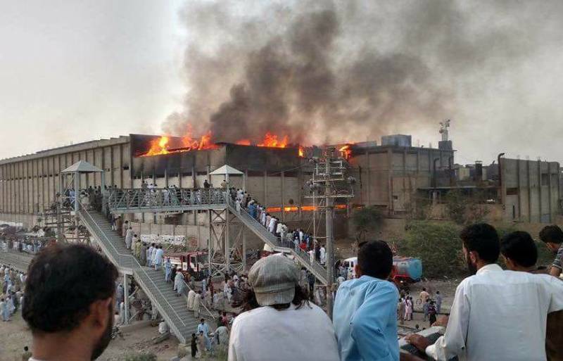 Massive fire rages for over 18 hours at Landhi factory