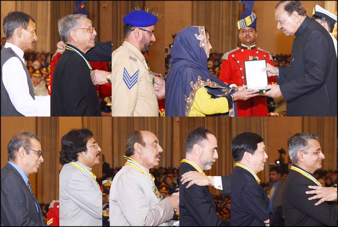 President Mamnoon confers 46 military, 50 civil awards on notable personalities