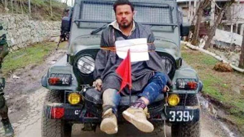 Indian army officer who tied Kashmiri man to jeep as human shield honoured