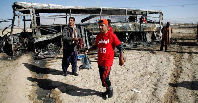 Five receive burns as bus with pilgrims catches fire near Iranian border