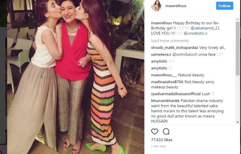 Saba Hameed celebrated her 60th birthday with a kiss from Hocane sisters!