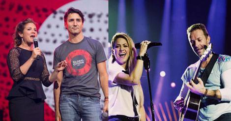 Justin Trudeau CHILLIN' out with British rock band Coldplay and pop star Shakira!