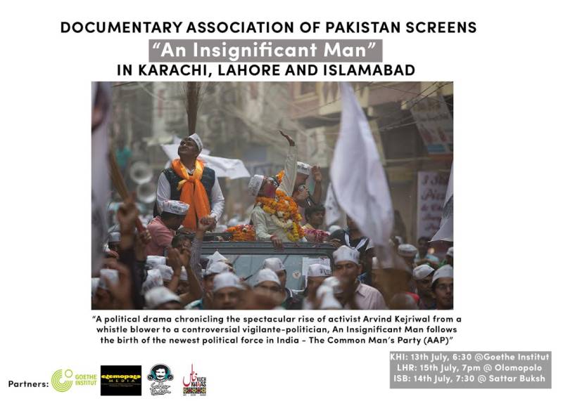 Screening of 'An Insignificant Man' to take place in Lahore, Karachi & Islamabad