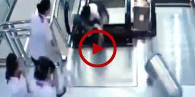 GRAPHIC CONTENT WARNING: Woman crushed after getting stuck into elevator in China shopping mall