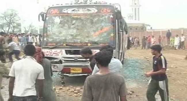 Passenger bus mows down two youth in Kot Radha Kishan