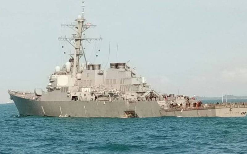 Ten US sailors go missing after destroyer collision with oil tanker