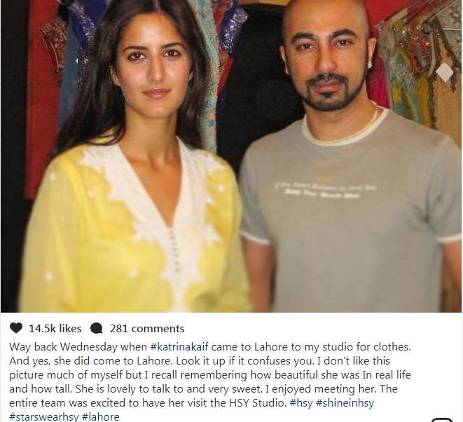 HSY shares throwback picture with Katrina Kaif, when she came to Lahore!