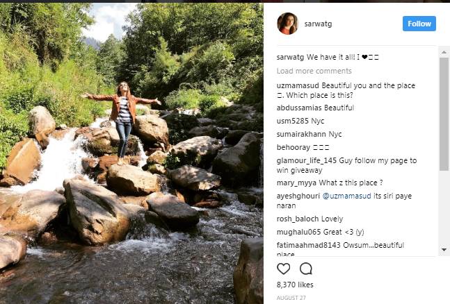 Sarwat Gillani is enjoying her vacations up north, posting pictures to her Insta!