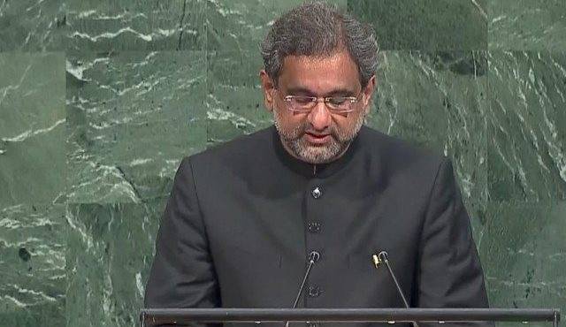 Pakistan not prepared to be a scapegoat in Afghan war, PM Abbasi tells UN General Assembly