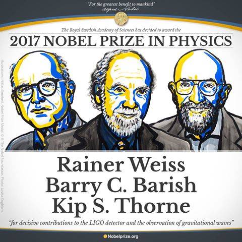 Nobel Prize in Physics 2017 goes to the trio for contribution to the LIGO detectors and observation of Gravitational waves