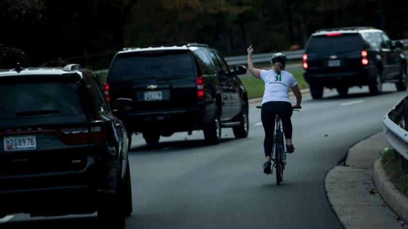 Cyclist who raised her 'middle finger' to Donald Trump to get over $80,000 from GoFundMe campaign