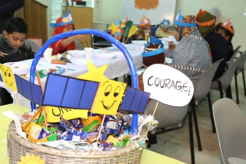 Shaukat Khanum paediatric cancer patients participate in 'Postcards to Space Project and Spacesuit Art Project'