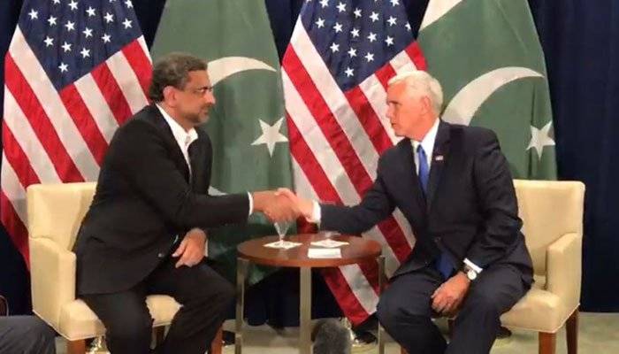 PM Abbasi meets US Vice President Pence to discuss Afghan peace process