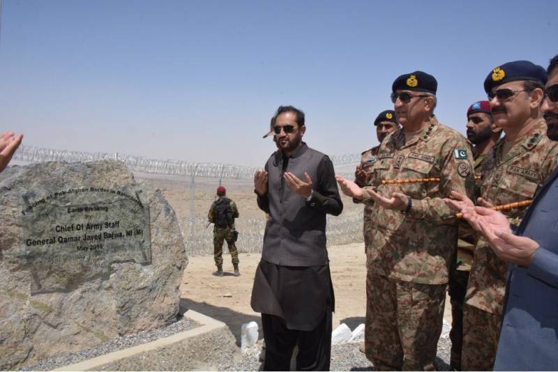 COAS Bajwa inaugurates border fencing along Pak-Afghan border in Balochistan