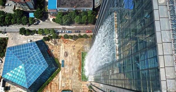China unveils world’s tallest man-made ‘waterfall’ skyscraper