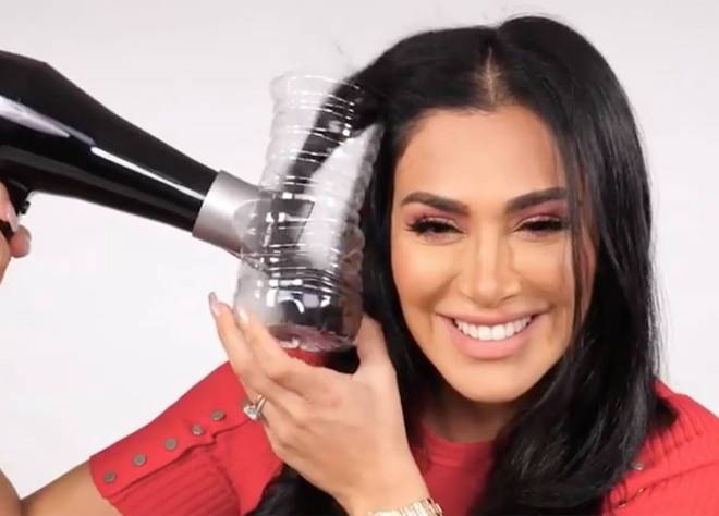 Women are now using plastic bottles to curl hair, Isn't it cool?