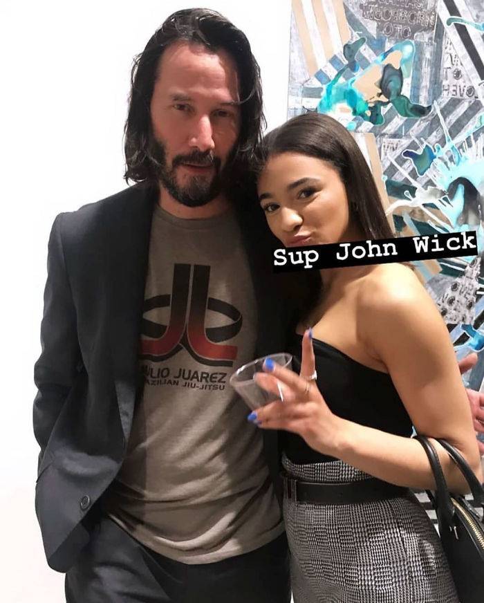Keanu Reeves does this thing with all his fans and people think its cute