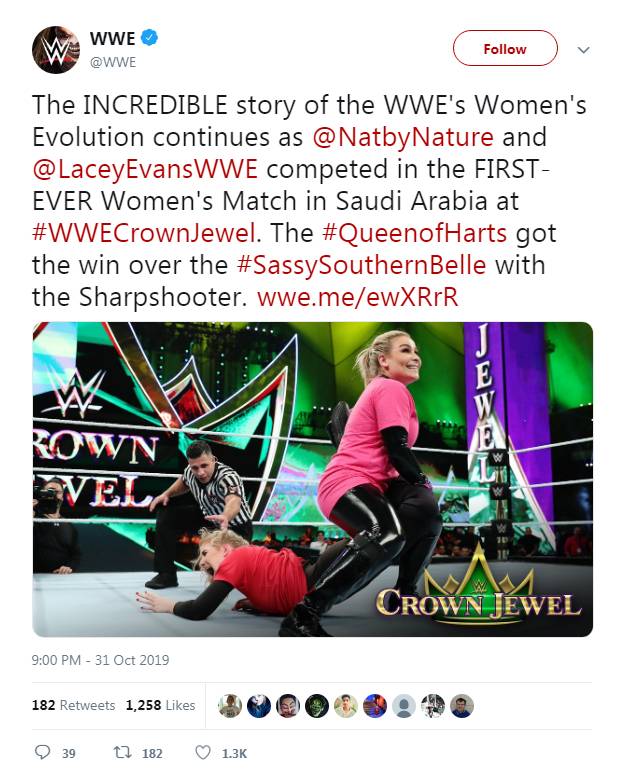 Saudi Arabia hosts its first WWE women's wrestling match