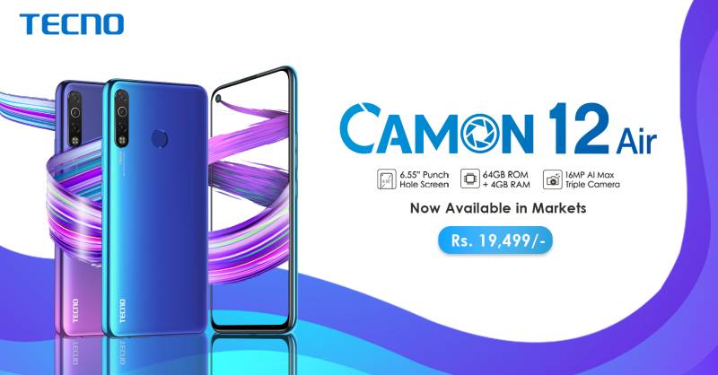 Camon 12 Air now available in mobile markets all across Pakistan