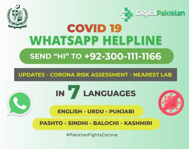 Pakistan launches Whatsapp Corona Helpline