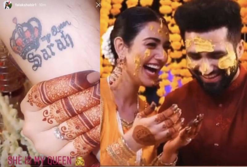 My Queen Sarah: Falak Shabir gets a tattoo on arm for his wife