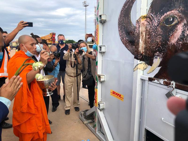 World's loneliest elephant reaches Cambodia