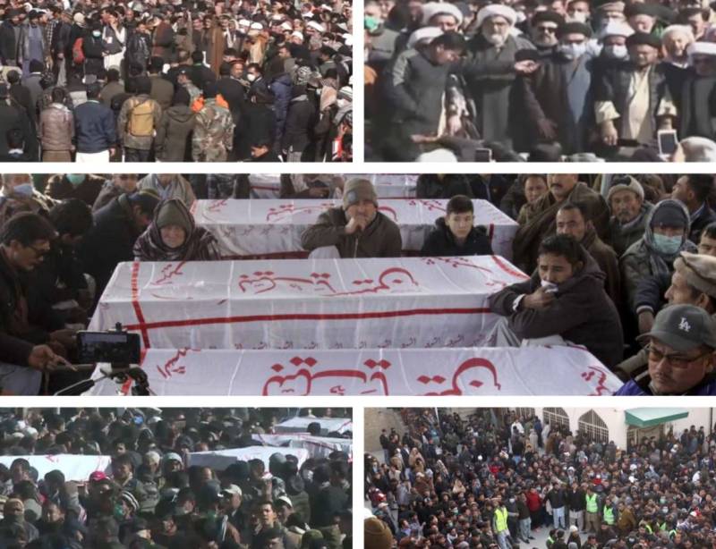 Machh massacre: Funeral prayers for slain coal miners offered in Quetta (VIDEO)