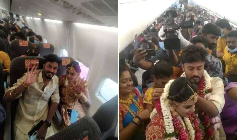 WATCH - Couple charter entire flight for wedding to dodge Covid restrictions