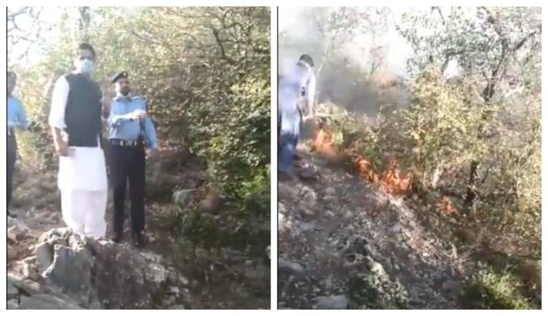 DC Islamabad rushes to Margalla Hills as fire erupts at Gokina Top