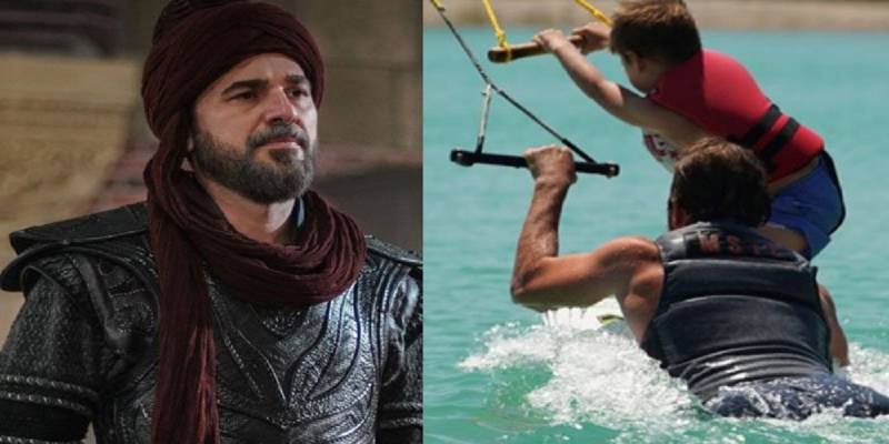 Ertugrul actor Engin Altan seen enjoying wakeboarding with five years old son