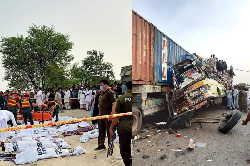 34 killed, scores injured in bus-trailer collision in DG Khan