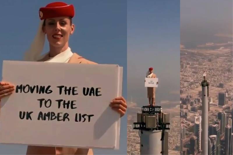 Here's why Emirates cabin crew stood atop Burj Khalifa (VIDEO)