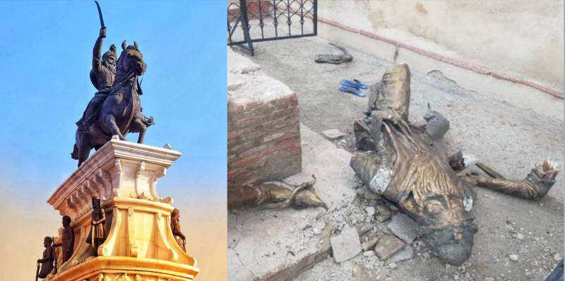 Watch: Ranjit Singh's statue vandalised for third time in Lahore 